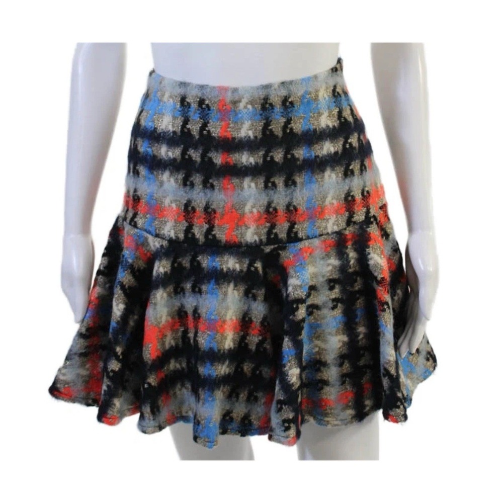Milly Womens A-Line Black Plaid Mini Skirt Size‎ 6